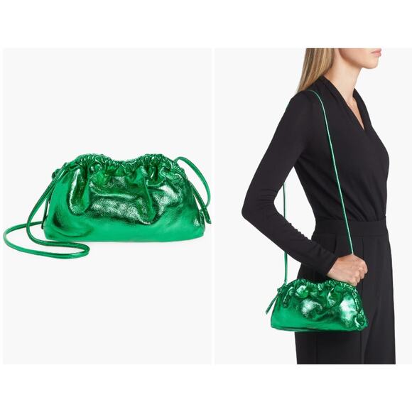 Mansur Gavriel Handbags - Mansur Gavriel Women's Mini Cloud Metallic Leather Clutch In Grass